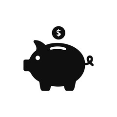 Piggy bank icon. Piggy bank saving money symbol. Baby pig piggy bank. vector illustration