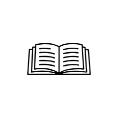 Book icon in thin line style, Book education on white background - editable stroke vector illustration eps10