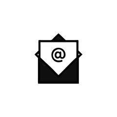 email icon in flat style isolated on white background. Open envelope . symbol for website design, mobile app, ui. Vector illustration.