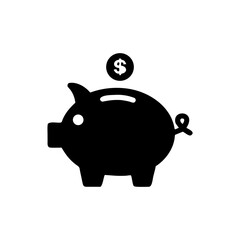 Piggy bank icon. Piggy bank saving money symbol. Baby pig piggy bank. vector illustration