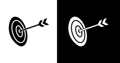 black and white illustration of bullseye icon