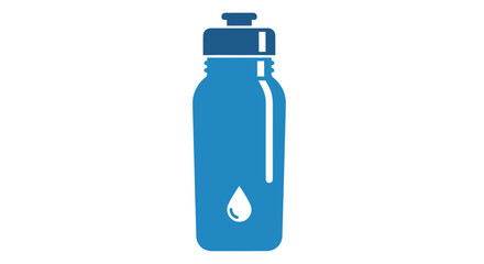 Blue Reusable Water Bottle with Droplet Icon.