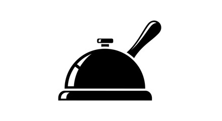 Black Cloche with Handle Serving Food Symbol.