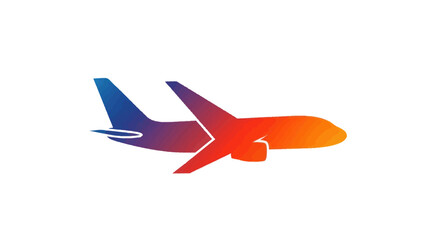 Vibrant Gradient Passenger Jet Airplane in Flight.