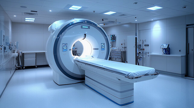 Modern MRI scanner in a medical facility Generative AI