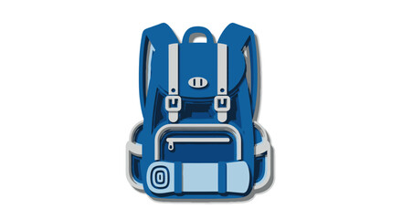 Classic Blue Backpack with Multiple Pockets and Straps.