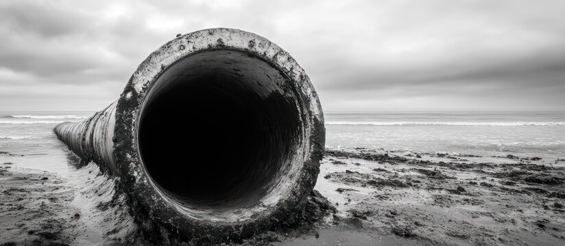 Concrete Pipe on the Beach