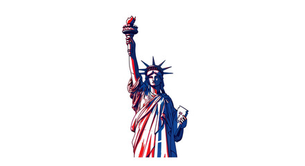 Iconic Statue of Liberty holding torch and tablet a symbol of freedom. © Rizal