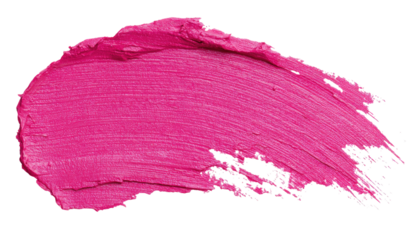 Vibrant fuchsia lipstick smudge on transparent background