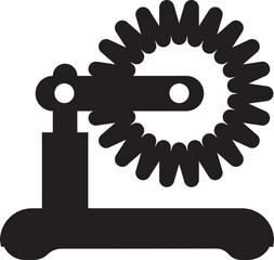 Circular Saw Machine Icon and Power Tool Vector of Cutting Blade, Electric Grinder, Construction Equipment, Carpentry Tool, Industrial Symbol in Black Flat Style