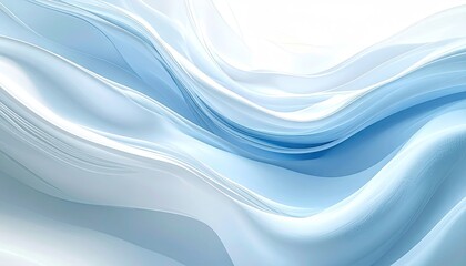 Fototapeta premium Dynamic Blue and White Abstract Wave Pattern on White Surface with Flowing Lines Modern Minimalist Design