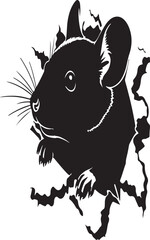 Elegant Black and White Paper Cutout of a Mouse