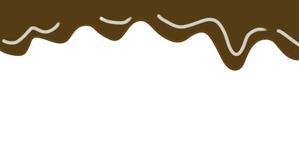 This image features a decorative frame design with a dripping chocolate effect at the top. The brown chocolate appears to flow downward in smooth, wavy curves, giving a realistic melted look.