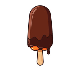 Handdrawn Detailed Delicious Chocolate Covered Ice Cream Bar Sweet Treat