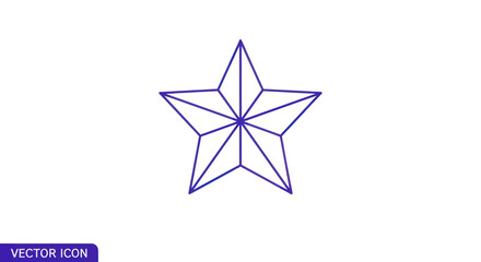 Obraz premium Geometric Five-Pointed Star Outline Icon.