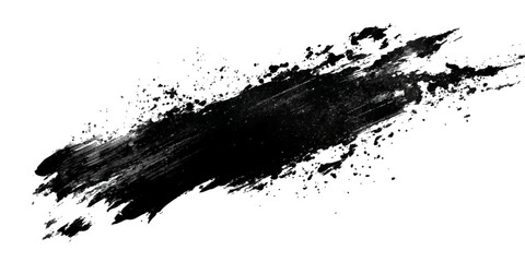 ink brushstroke on white background with splashes for watercolor style effect. grunge isolated on white background