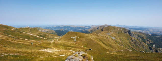 Panoramic view of Massif du Sancy, France