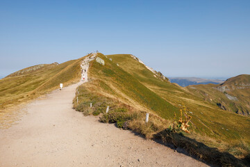 View of Puy de la Perdrix at Super Besse, a french holiday resort