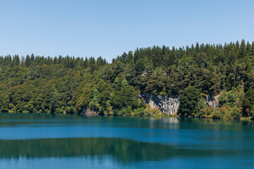 Landscape of Lake Pavin in Auvergne, France