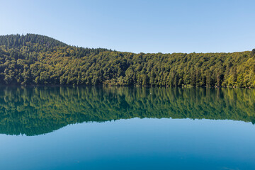 Landscape of Lake Pavin in Auvergne, France
