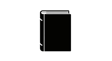 Black silhouette icon of a single closed hardback book