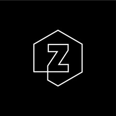 letter z mark hexagon hexagonal logo vector icon illustration