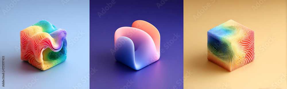 Wall mural harmonious visual-tactile dynamic background for e-commerce layouts with 3d dept