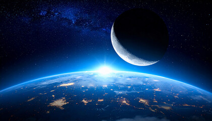 Earth and Moon from Space