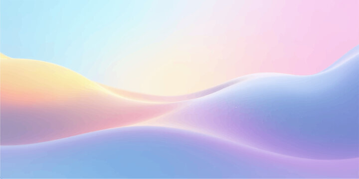 Soft pastel gradient waves abstract background with gentle light and smooth curves