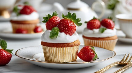 Classic Strawberry Cream Cupcakes