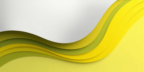 Abstract flowing waves of yellow and green colors creating a modern dynamic background