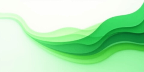 Abstract flowing green waves creating a layered organic background with a bright white top edge