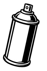 Monochrome vector illustration of an aerosol spray can, perfect for graffiti, street art, painting projects, graphic design, and urban themes. A versatile icon symbolizing creative expression and DIY