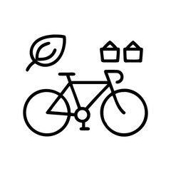 Ecofriendly transportation bicycle with leaf and shopping bags