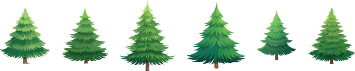 One Fir tree elements: evergreen, christmas, holiday, clip, art, festive, isolated, decoration, green, pine, star, celebration, nature, new, year, drawing, silhouette, sapling, growth,