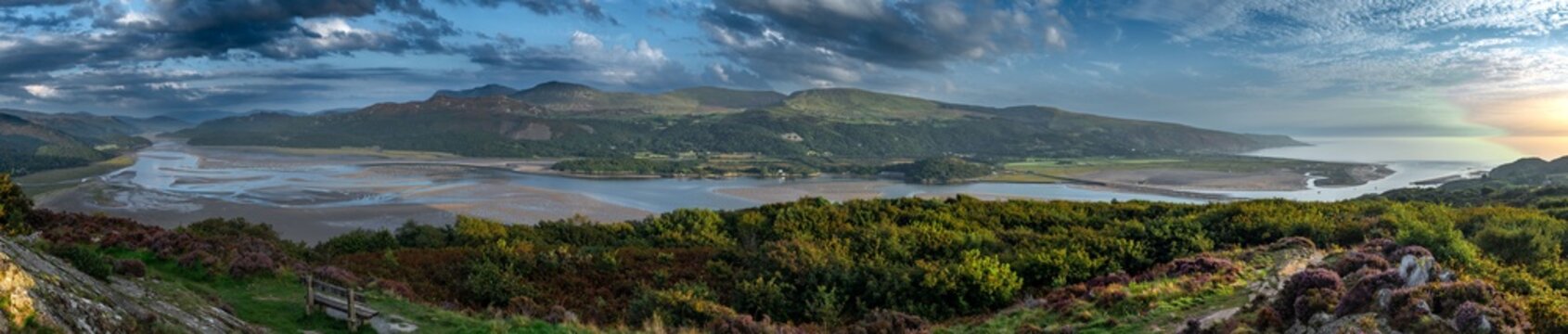 Mawddach River Estuary In Snowdonia National Park Near The City Of Barmouth In Wales, United Kingdom