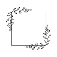 Elegant Square Frame with Botanical Accents.