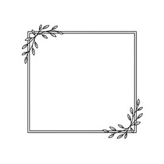 Elegant Square Border with Delicate Floral Accents.