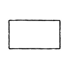 Roughly drawn rectangle with a textured handsketched appearance on a white background.