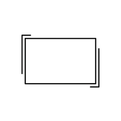 Simple black rectangle with corner details on white background.