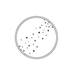Minimalist Starry Night Sky in a Circle.