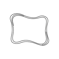 Simple Hand Drawn Wavy Rectangle Frame Outline.