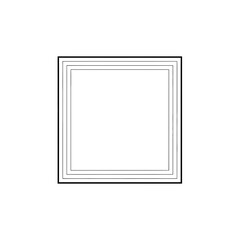 Geometric square design with multiple concentric frames and borders.