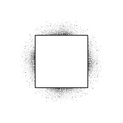 Square Enclosed by Dotted Circle on White Background.