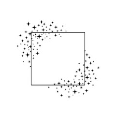 Square Frame with Sparkling Starry Border Design.