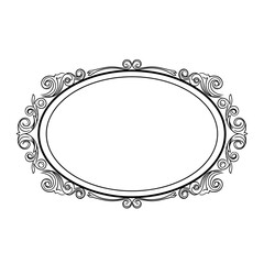 Elegant Oval Frame with Ornate Scrollwork Design.