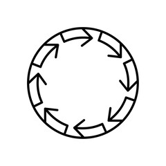 Circular Arrows Symbolizing Continuous Process and Cycle.
