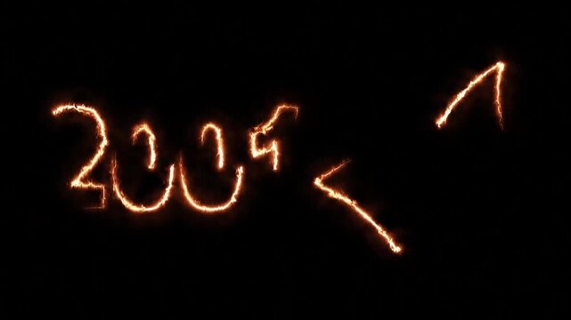 2001 K Achievement Milestone Celebration &ndash; Glowing Fire Spark Check mark Design on Dark Background