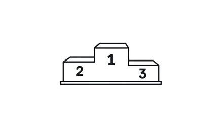 Simple Black and White Podium with Numbers One Two and Three.