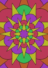 Trippy psychedelic pattern colorful illustration